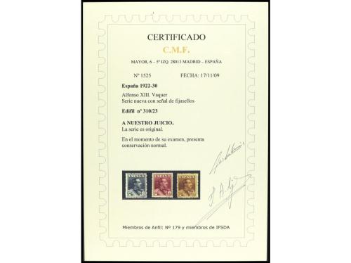 * ESPAÑA. Ed. 310/23. SERIE COMPLETA (14 valores). Cert. C.M