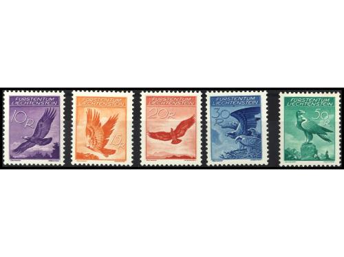 ** LIECHTENSTEIN. Yv. Av.9a/13a. SERIE COMPLETA con PAPEL "G