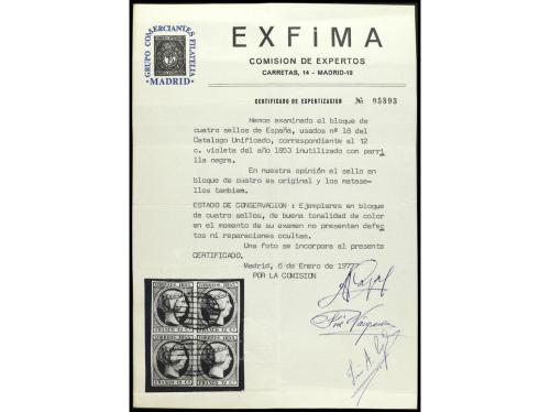 ° ESPAÑA. Ed. 18(4). 12 cuartos lila. 2 Parejas horizontales