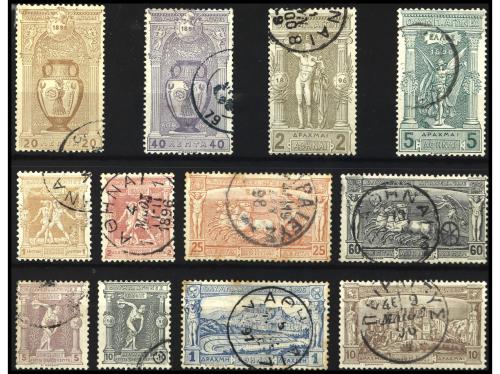 ° GRECIA. Yv. 101/12. SERIE COMPLETA. Algún sello manchas de