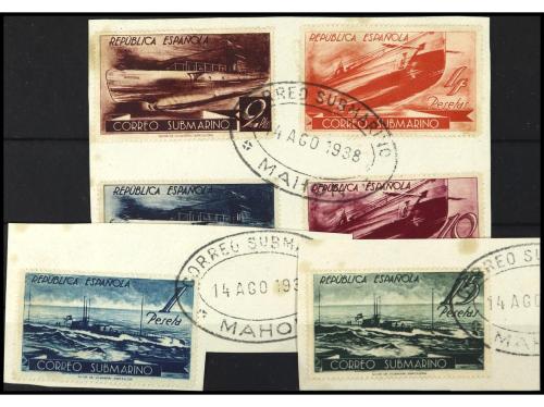 ° ESPAÑA. Ed. 775/80. SERIE COMPLETA sobre fragmentos con Ma