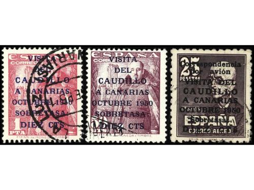 ° ESPAÑA. Ed. 1088/9 y 1090. CAUDILLO A CANARIAS. SERIE COMP