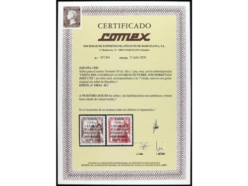 ** ESPAÑA. Ed. 1083A/B. CAUDILLO A CANARIAS. SERIE COMPLETA.