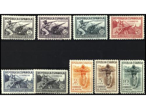 (**) ESPAÑA. Ed. 792/800. SERIE COMPLETA con goma alterada. 