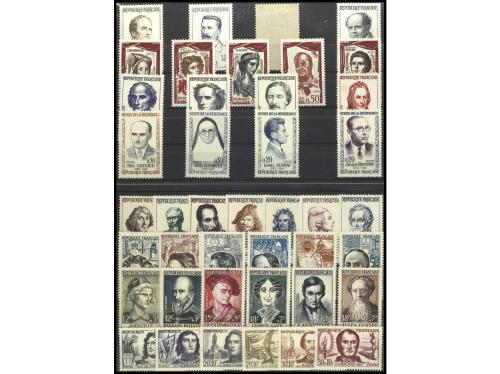 ** FRANCIA. 1954-1962. 16 Series completas diferentes de PER
