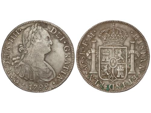 CARLOS IV. 8 Reales. 1799. MÉXICO. F.M. 26,82 grs. (Oxidacio