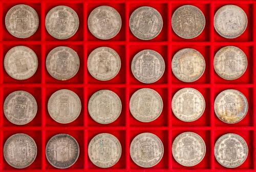 LOTES y COLECCIONES. Lote 106 monedas. CARLOS III a JUAN CAR