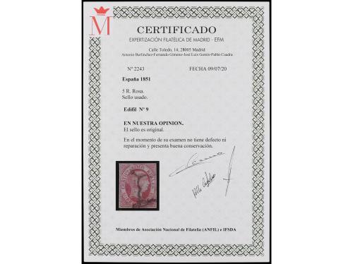 ° ESPAÑA. Ed. 9. 5 reales rosa. Amplios márgenes. Cat. 350&euro;.