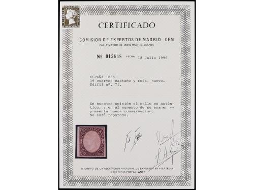 (*) ESPAÑA. Ed. 71. 19 cuartos castaño y rosa. Buen ejemplar