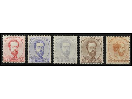 * ESPAÑA. Ed. 118, *121/2, (*) 123 y *128. 5 c., 10 c., 12 c