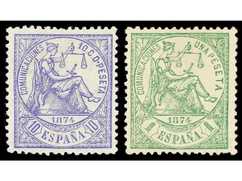 (*) ESPAÑA. Ed. 150. 1 peseta verde. Bien centrado. Se adjun