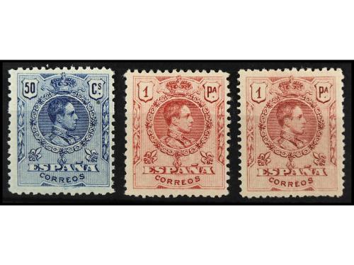 ** ESPAÑA. Ed. 277, 278 y 278N. 50 c., 1 pta. (2, uno númera