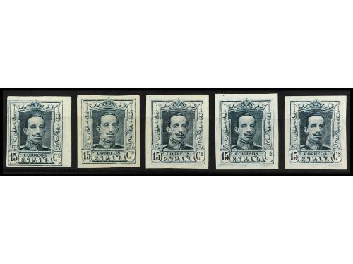 **/* ESPAÑA. Ed. 315As. 15 céntimos verde azulado, SIN DENTA