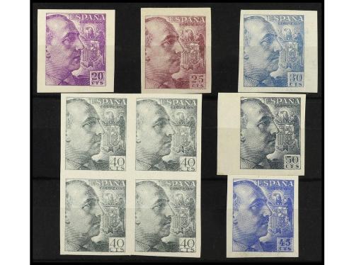 * ESPAÑA. Ed. 922/27s. 20 cts. a 50 cts. SIN DENTAR. El 40 c