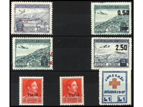 ALBANIA. Yv. Tasas 34, 34a y Benef. ** 1. 3 valores. Se incl