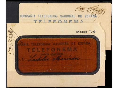 ✉ ESPAÑA VARIOS. 1928. TELEFONEMA. OVIEDO a SALAS. Dos ejemp