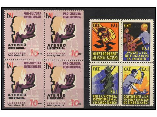 ESPAÑA GUERRA CIVIL. VIÑETAS POLÍTICAS. CNT/AIT/FAI. Conjunt