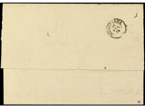 ✉ TURQUIA. 1874. SMYRNE a BARCELONA. Marca de entrada ADMON 