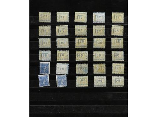 * ESPAÑA. Ed. 164 (95). 10 cts. azul. Reconstrucción de la p