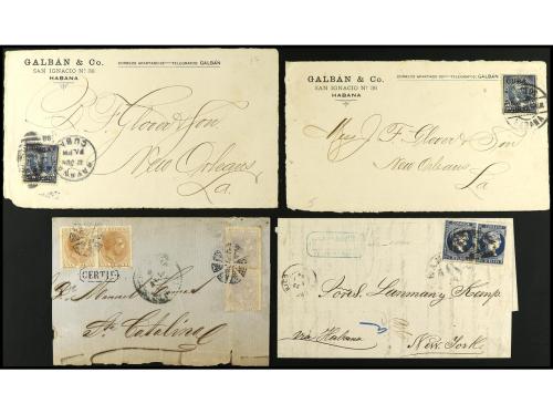 ✉ CUBA. CONUNTO de 10 cartas de diversos períodos, incluyend