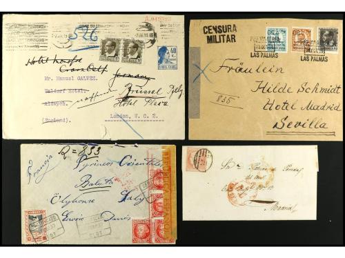✉ ESPAÑA. HISTORIA POSTAL. Conjunto de 11 cartas de diversos