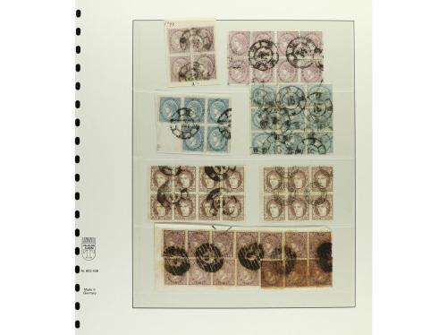 LOTES y COLECCIONES. ESPAÑA. Tres páginas de álbumes con blo