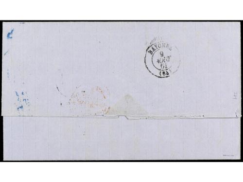 ✉ ESPAÑA. Ed. 53. 1861. TOLOSA a FRANCIA. 12 cuartos carmín.