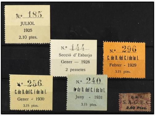 ESPAÑA GUERRA CIVIL. 1925-1931. VIÑETAS. PRE GUERRA. 5 valor