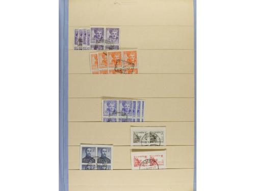 ESPAÑA. CONJUNTO en clasificador con stock de sellos de dist