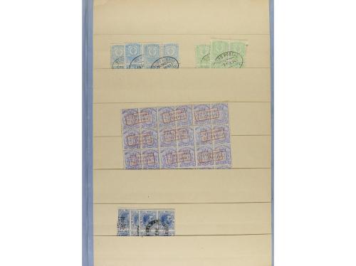 ESPAÑA. CONJUNTO en clasificador con stock de sellos de dist