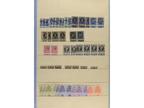 ESPAÑA. CONJUNTO en clasificador con stock de sellos de dist