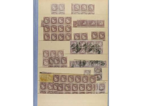 LOTES y COLECCIONES. ESPAÑA. Stock montado en hojas clasific