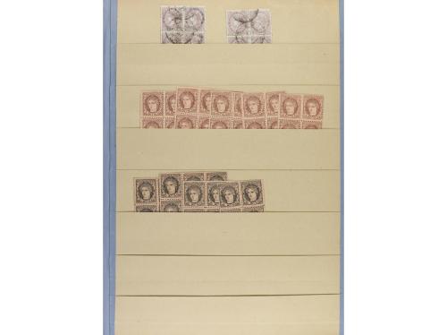 LOTES y COLECCIONES. ESPAÑA. Stock montado en hojas clasific