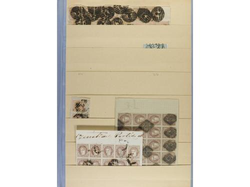 LOTES y COLECCIONES. ESPAÑA. Stock montado en hojas clasific