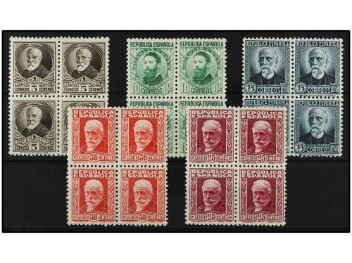 ** ESPAÑA. Ed. 655/9 (4). 5 cts. a 30 cts. 5 valores en bloq