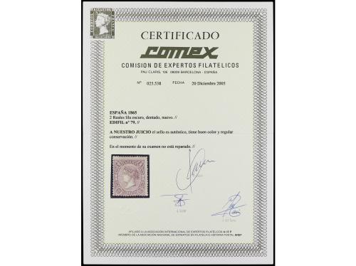 * ESPAÑA. Ed. 79. 2 reales lila. Buen ejemplar. Centrado de 