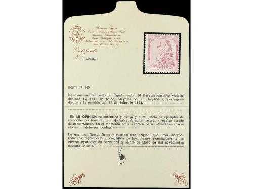 (*) ESPAÑA. Ed. 140. 10 pesetas castaño. Centrado de emisión