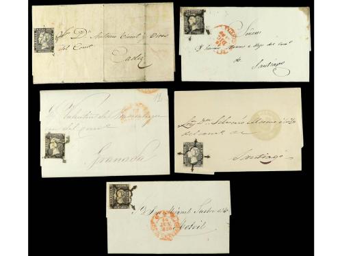 ✉ ESPAÑA. Ed. 1A (10). CONJUNTO de 10 cartas con el 6 cuarto