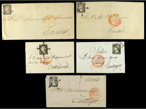 ✉ ESPAÑA. Ed. 1A (10). CONJUNTO de 10 cartas con el 6 cuarto