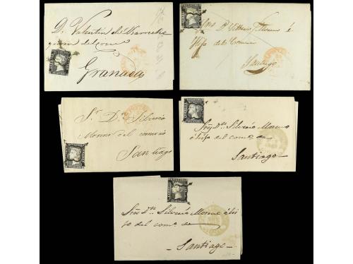 ✉ ESPAÑA. Ed. 1A (10). CONJUNTO de 10 cartas con el 6 cuarto