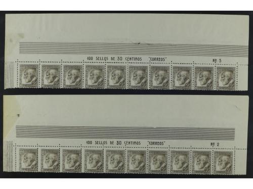 ** ESPAÑA. Ed. 680. 20 céntimos castaño. 30 series , cabecer