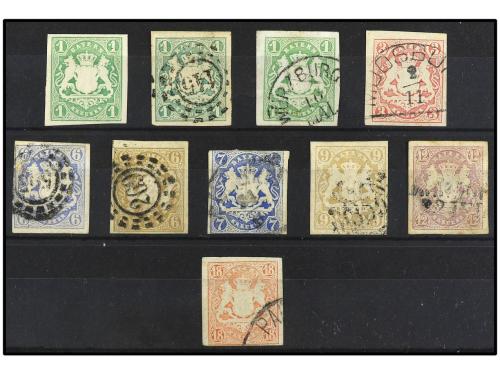 * ALEMANIA ANTIGUOS ESTADOS: BAVIERA. Yv. 15 y ° 15/22 + 15a