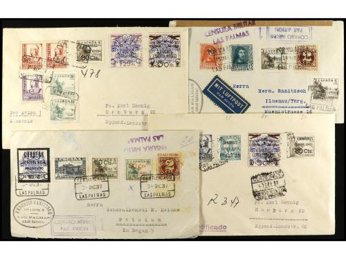 ✉ HISTORIA POSTAL. CONJUNTO de 21 cartas con diversos sellos