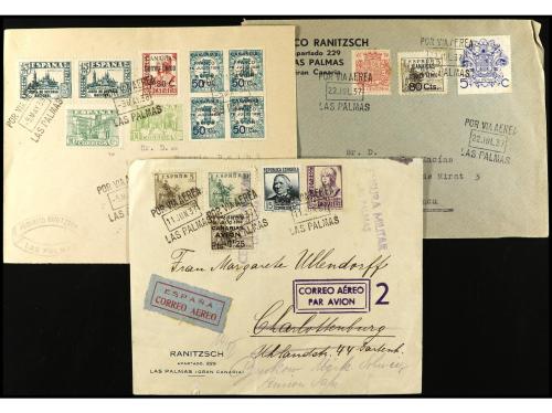 ✉ HISTORIA POSTAL. CONJUNTO de 21 cartas con diversos sellos