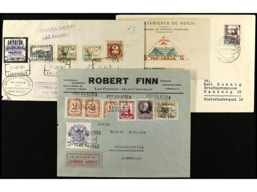 ✉ HISTORIA POSTAL. CONJUNTO de 21 cartas con diversos sellos
