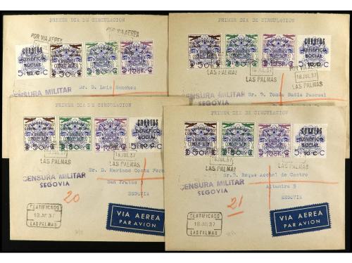 ✉ HISTORIA POSTAL. CONJUNTO de 21 cartas con diversos sellos