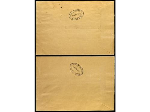 ✉ ESPAÑA. Ed. 781 (2). HB. Dos cartas de MAHÓN a BARCELONA, 