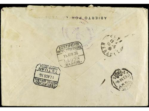 ✉ COLONIAS ESPAÑOLAS: MARRUECOS. Ed. 136+153 (3). 1936. Sobr