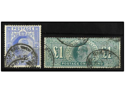 ° GRAN BRETAÑA. Ed. 120, 121. Yv. 120, 121. 10 s. azul y una