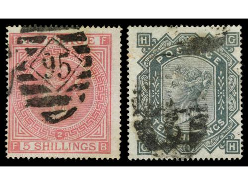 ° GRAN BRETAÑA. Yv. 40, 41. 5 s. rosa y 10 s. gris. Buenos e
